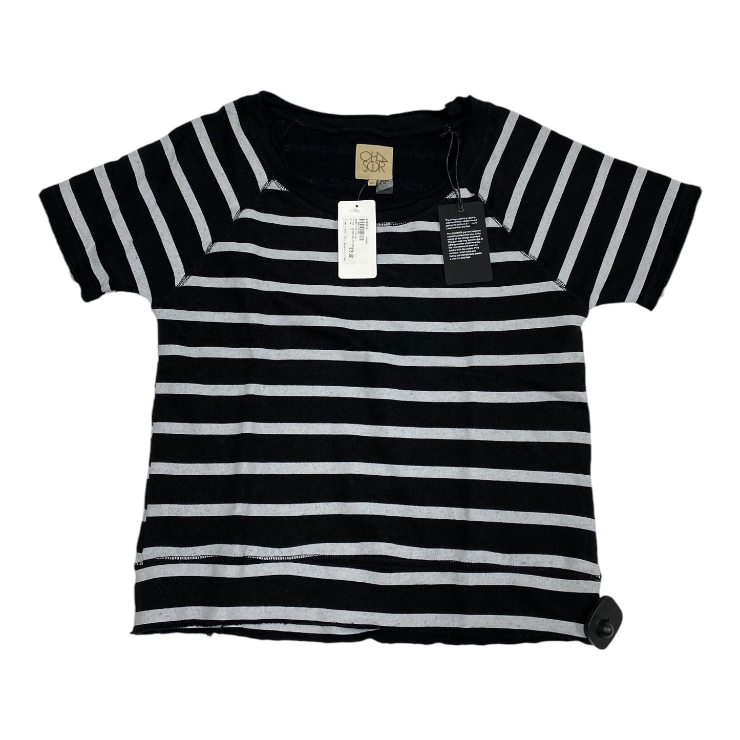 Top Short Sleeve By Chaser In Striped Pattern, Size: M