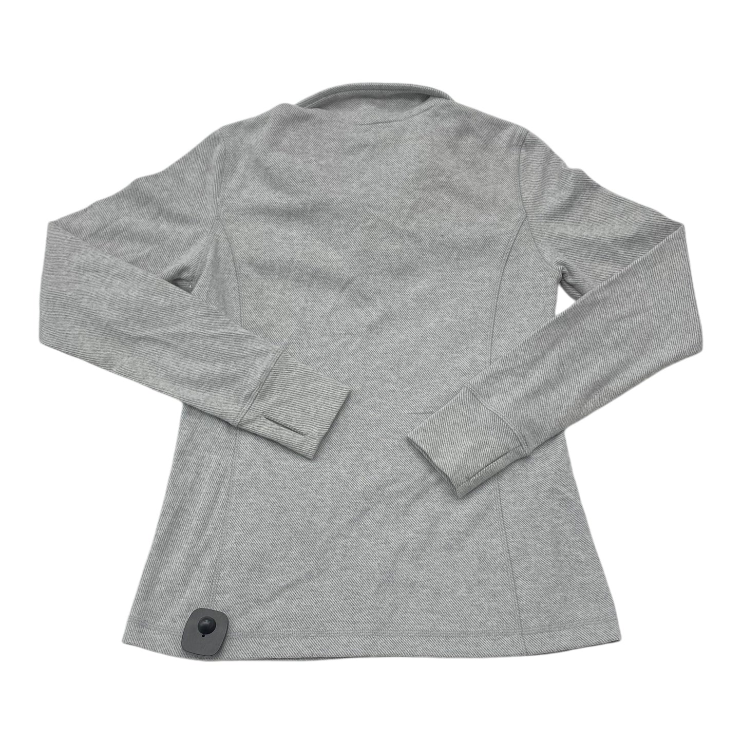 Athletic Top Long Sleeve Collar By Kyodan In Grey, Size: M