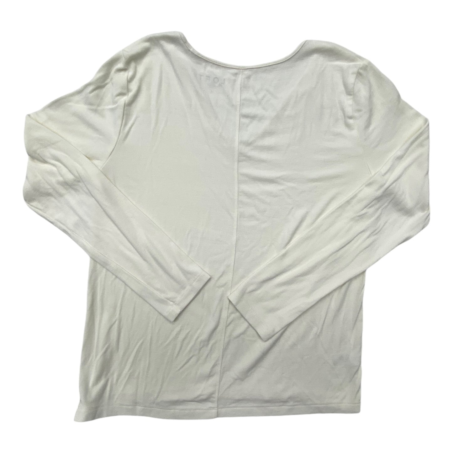 Top Long Sleeve By Loft In White, Size: L