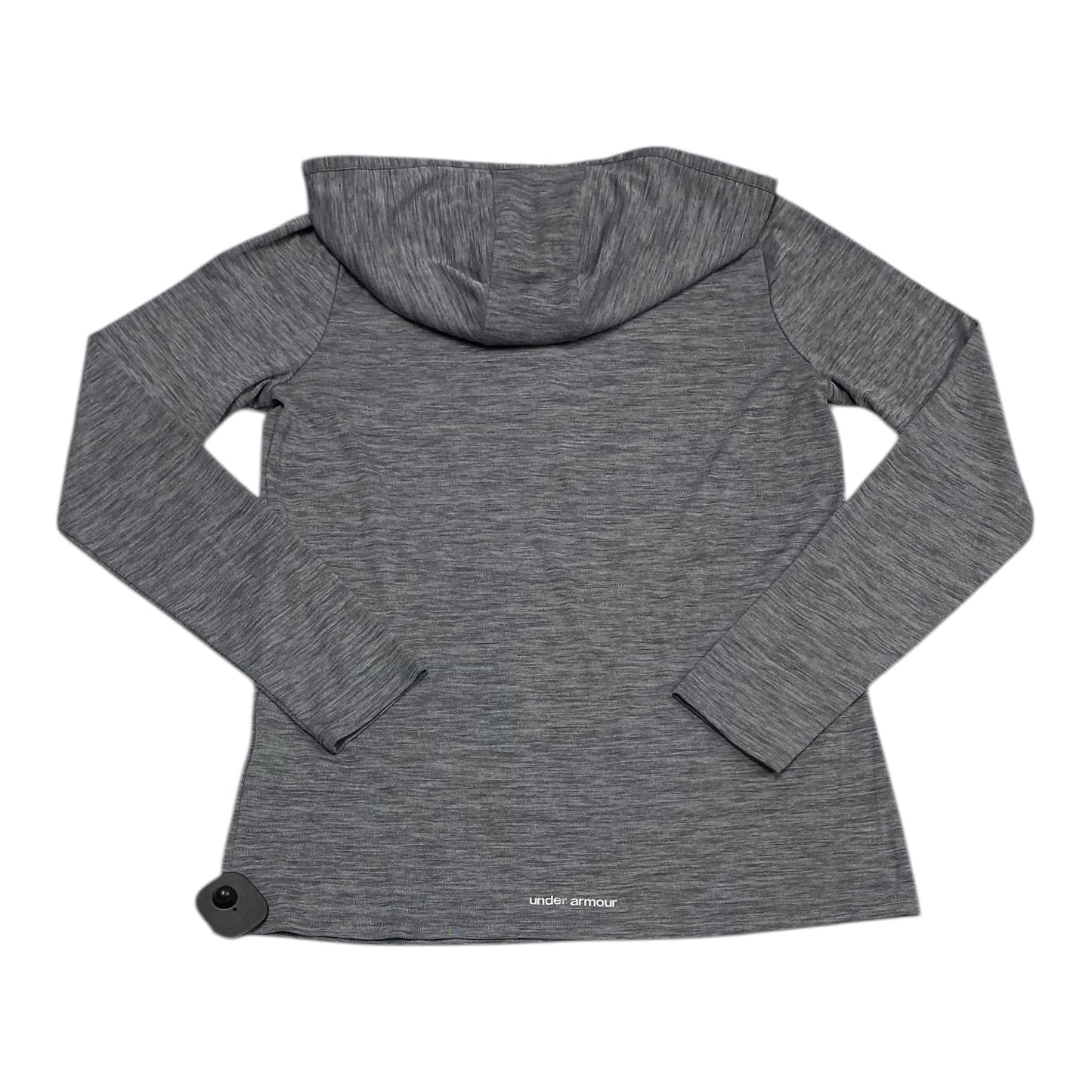 Athletic Top Long Sleeve Hoodie By Under Armour In Grey, Size: M