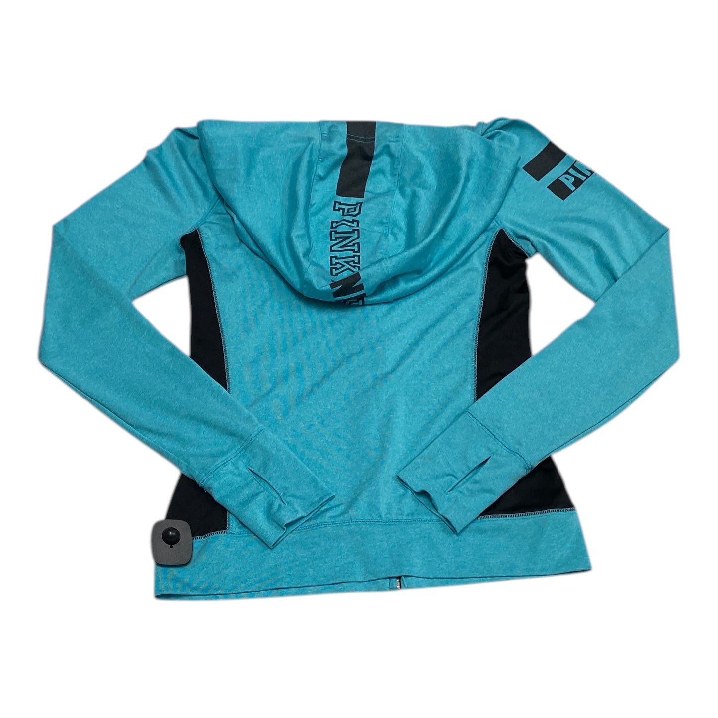 Athletic Top Long Sleeve Hoodie By Pink In Aqua, Size: Sp