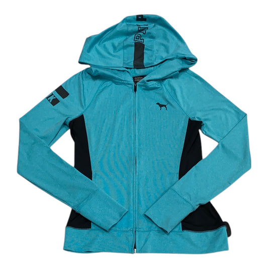 Athletic Top Long Sleeve Hoodie By Pink In Aqua, Size: Sp