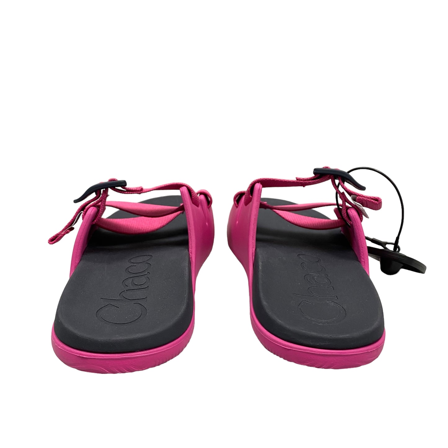 Black & Pink Sandals Flats Chacos, Size 7