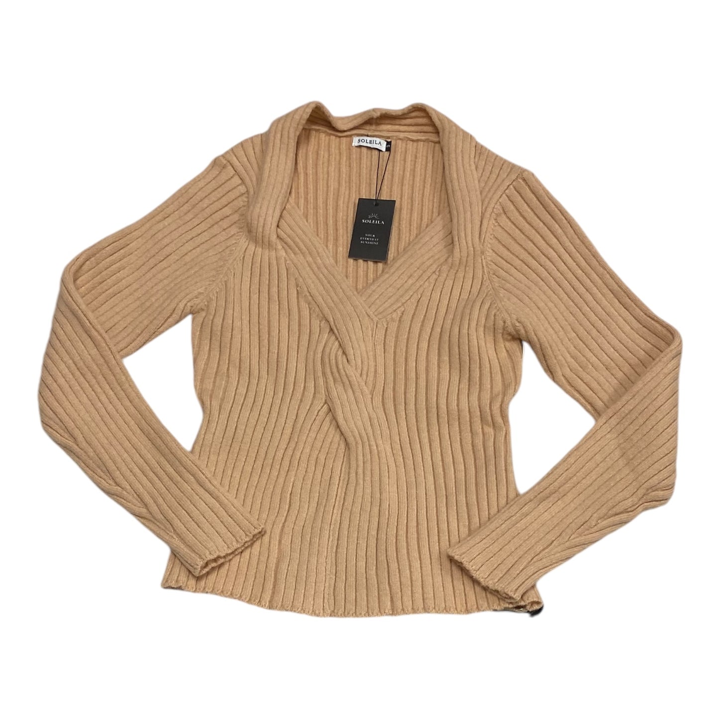 Top Long Sleeve By SOLEILASHOP In Tan, Size: S