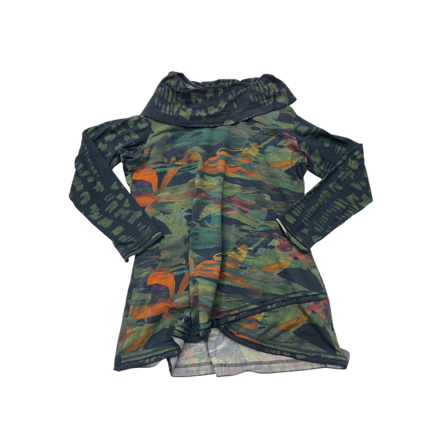 Top Long Sleeve By Parsley & Sage In Camouflage Print, Size: Xl