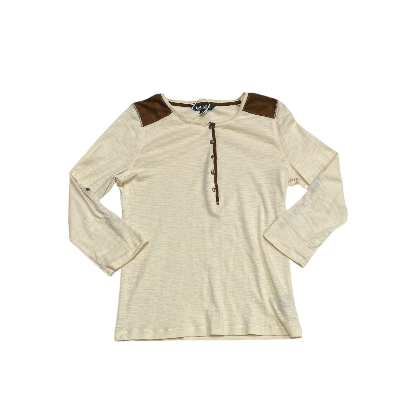 Top Long Sleeve By Lauren By Ralph Lauren In Tan, Size: M