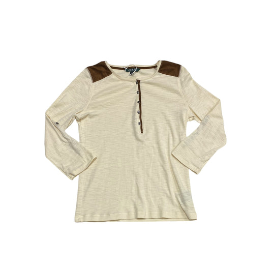 Top Long Sleeve By Lauren By Ralph Lauren In Tan, Size: M