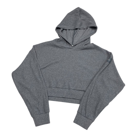 Athletic Top Long Sleeve Hoodie By Alo In Grey, Size: M