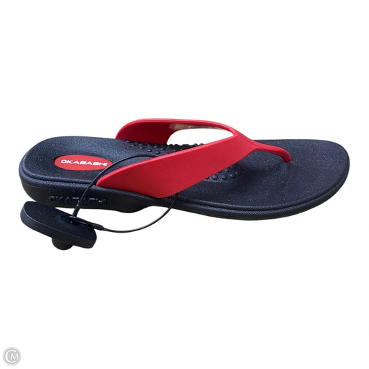 Sandals Flip Flops By Okabashi In Black & Red, Size: 6