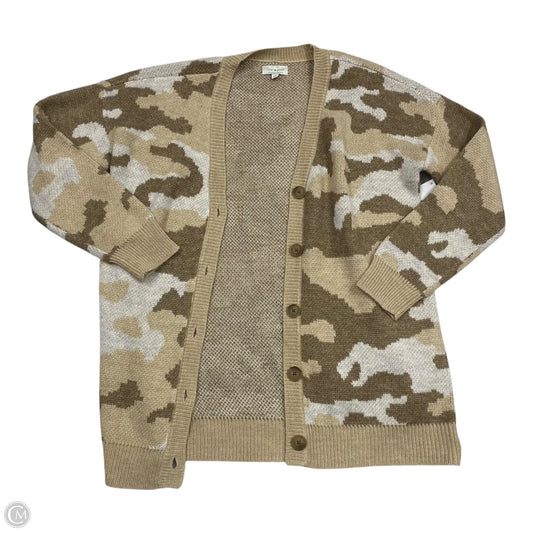 Sweater Cardigan By Lucky Brand In Camouflage Print, Size: L