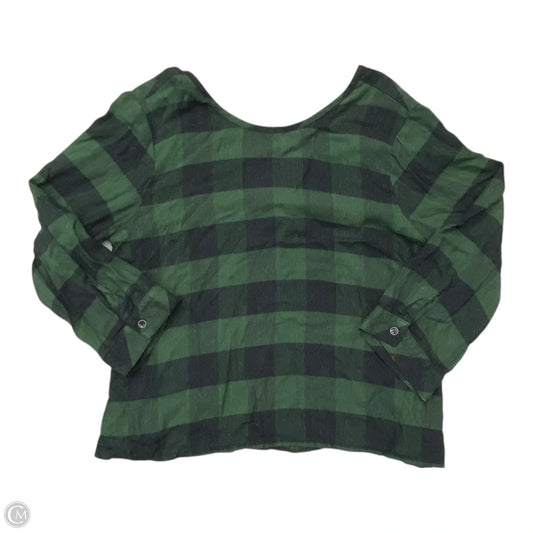 Top Long Sleeve By Cloth & Stone In Plaid Pattern, Size: S