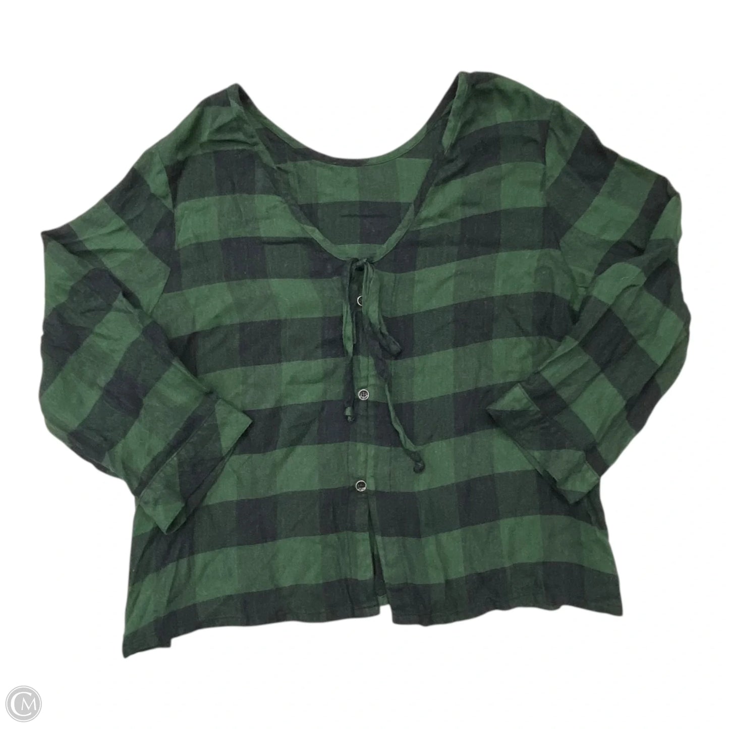 Top Long Sleeve By Cloth & Stone In Plaid Pattern, Size: S