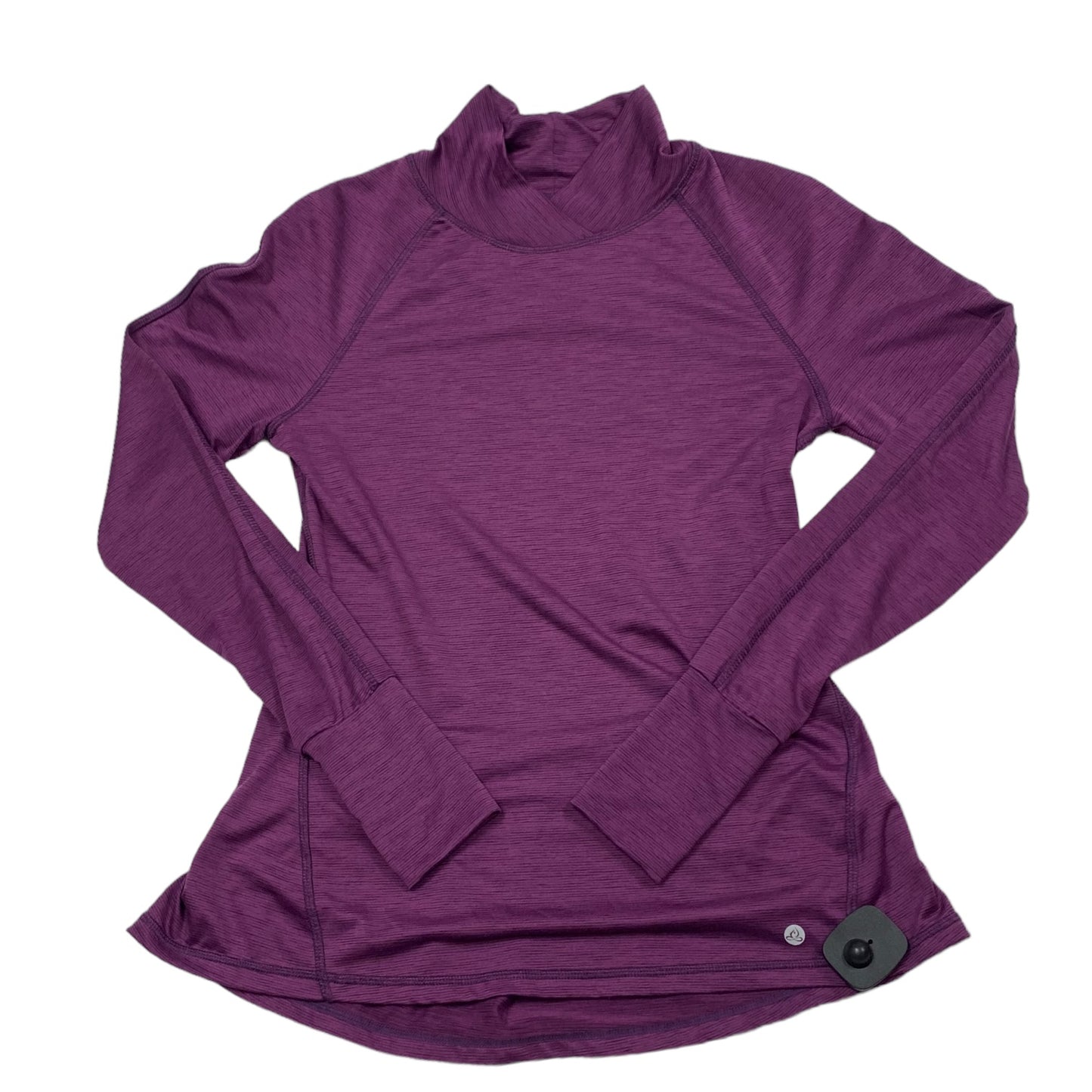 Purple Athletic Top Long Sleeve Collar Apana, Size S