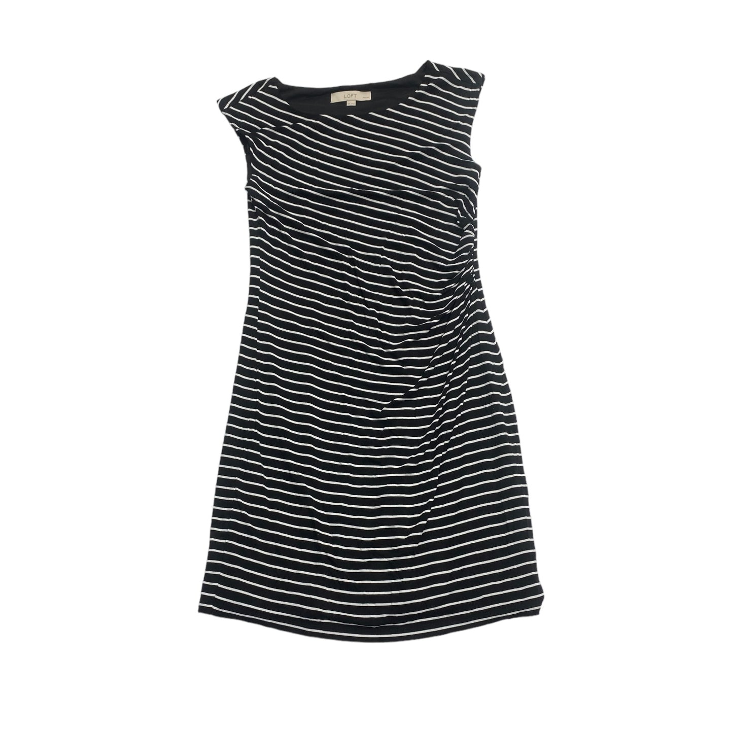 Dress Casual Midi By Loft In Black & White, Size: M