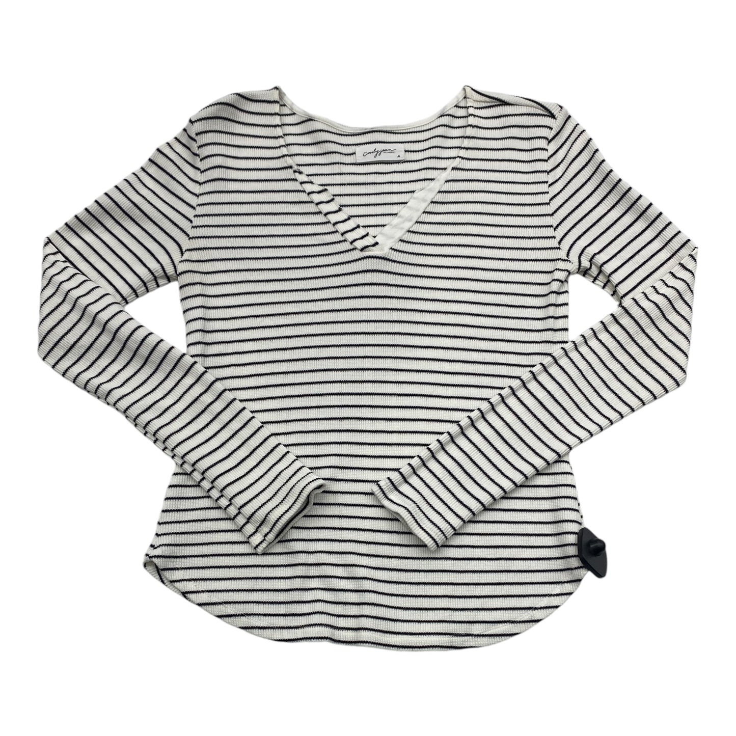 Top Long Sleeve By Cmc In Black & White, Size: M