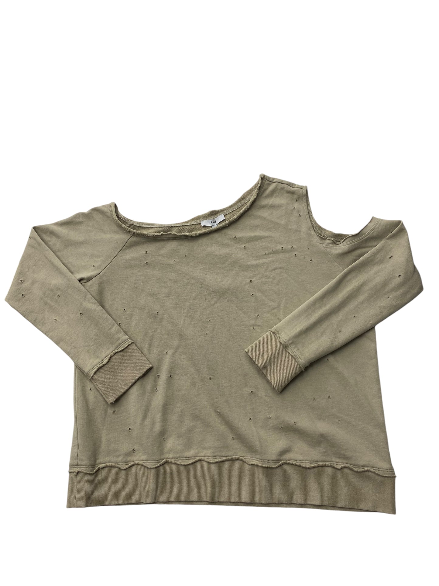 Top Long Sleeve By Fate In Taupe, Size: L