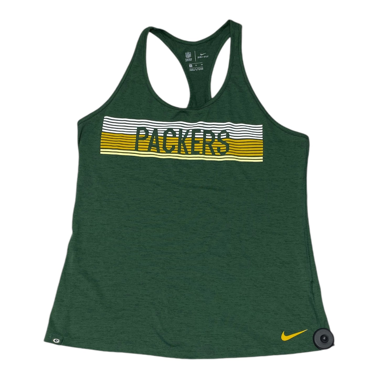 Athletic Tank Top By Nike In Green & Yellow, Size: Xl