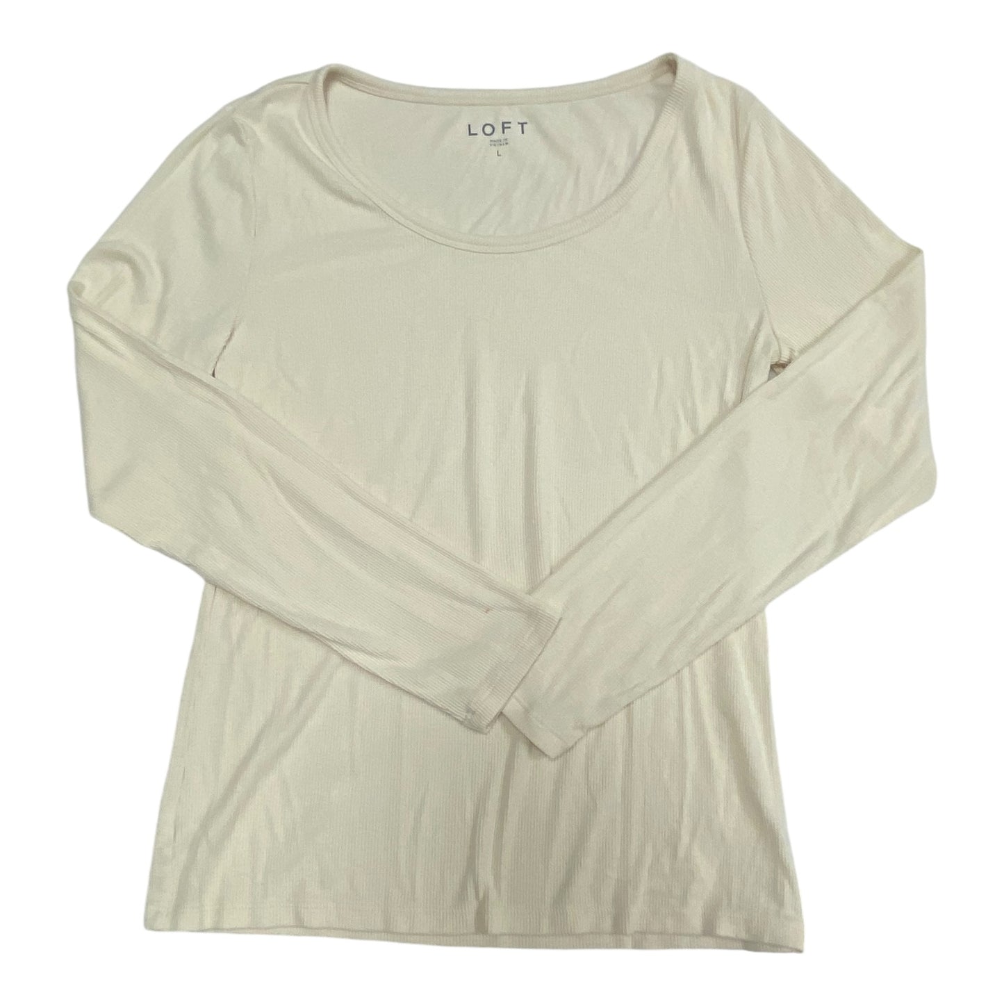 Top Long Sleeve By Loft In Cream, Size: L