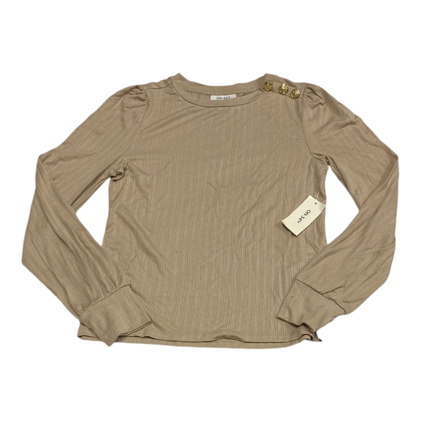 Top Long Sleeve By On 34th In Beige, Size: S