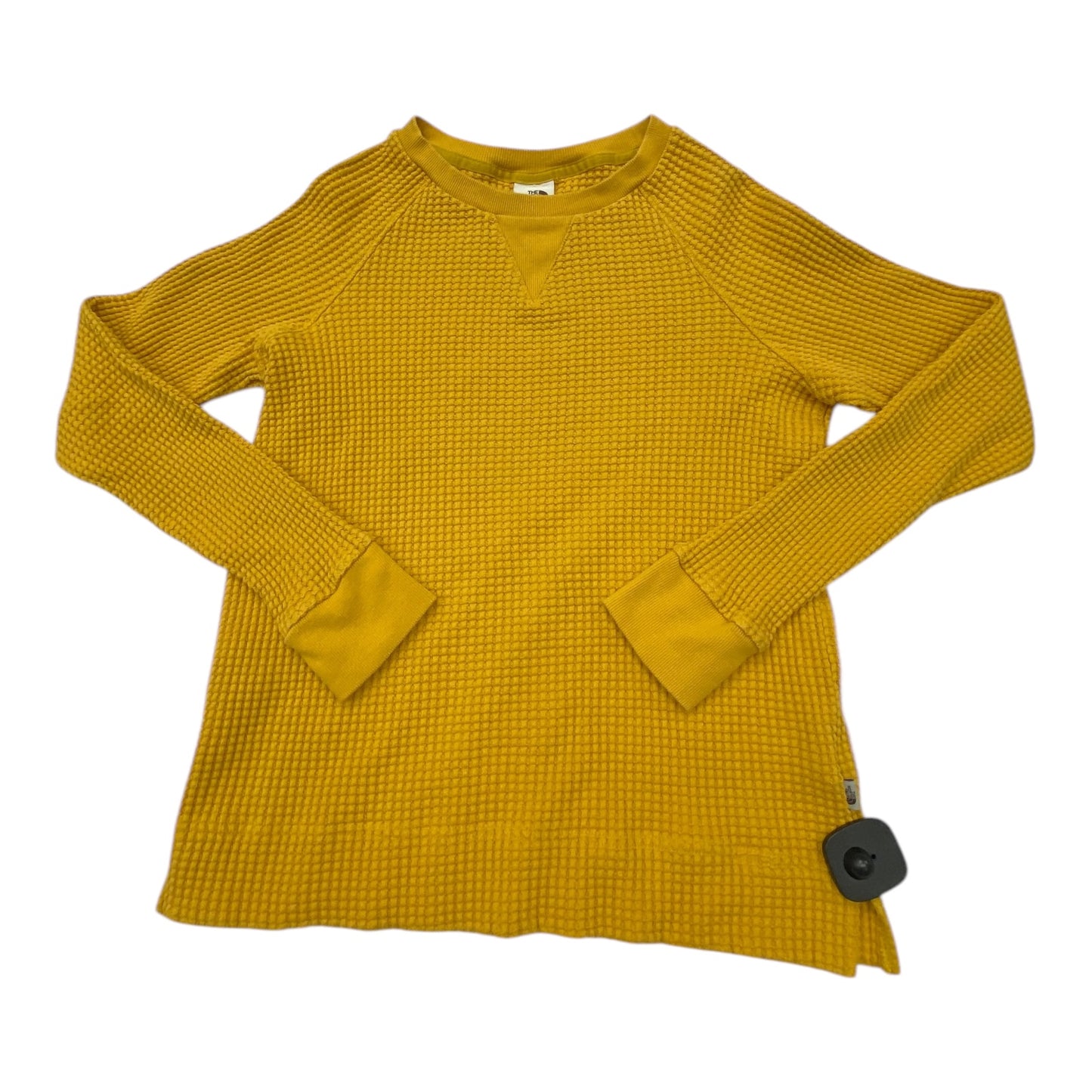 Athletic Top Long Sleeve Collar By The North Face In Yellow, Size: M