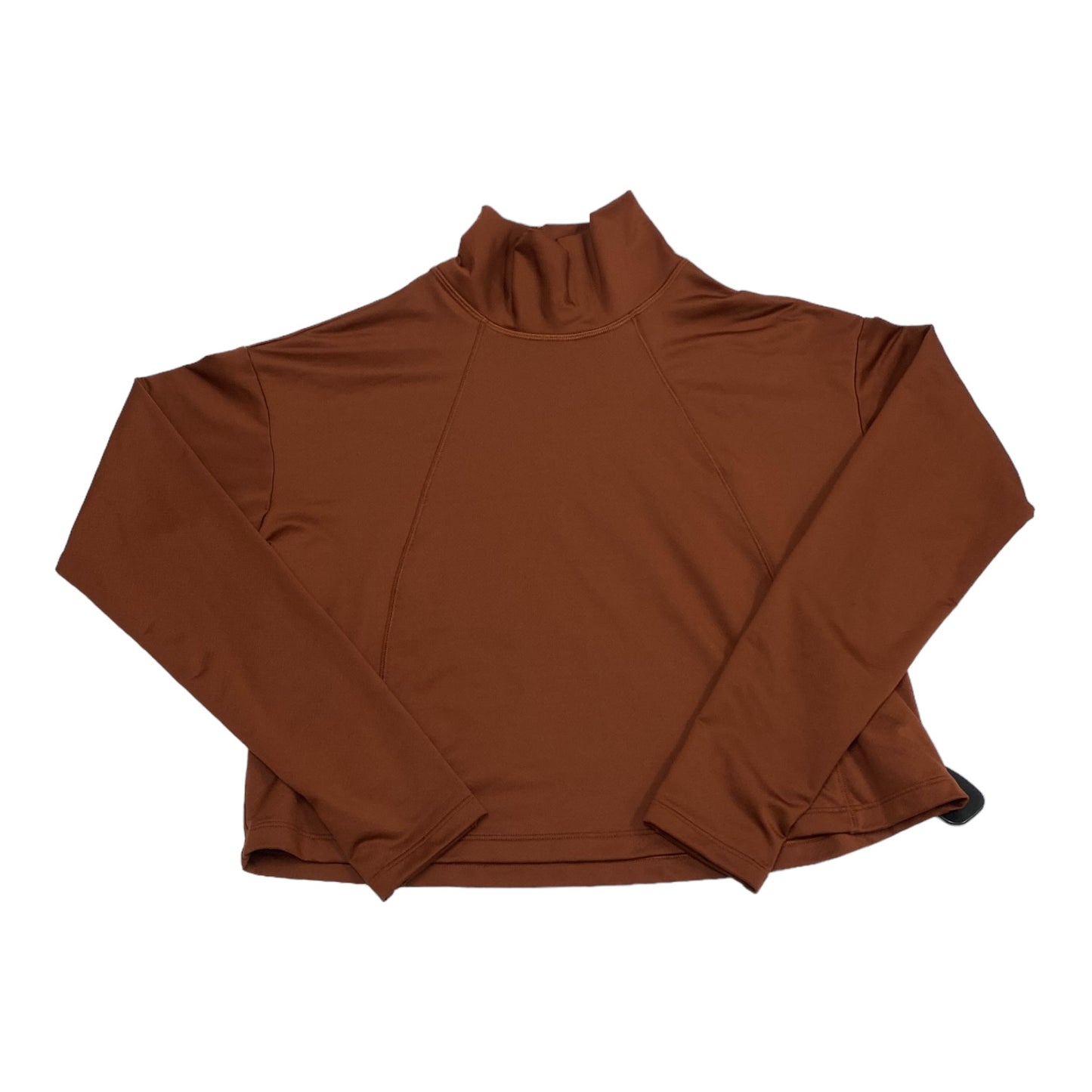 Athletic Top Long Sleeve Collar By Athleta In Brown, Size: S