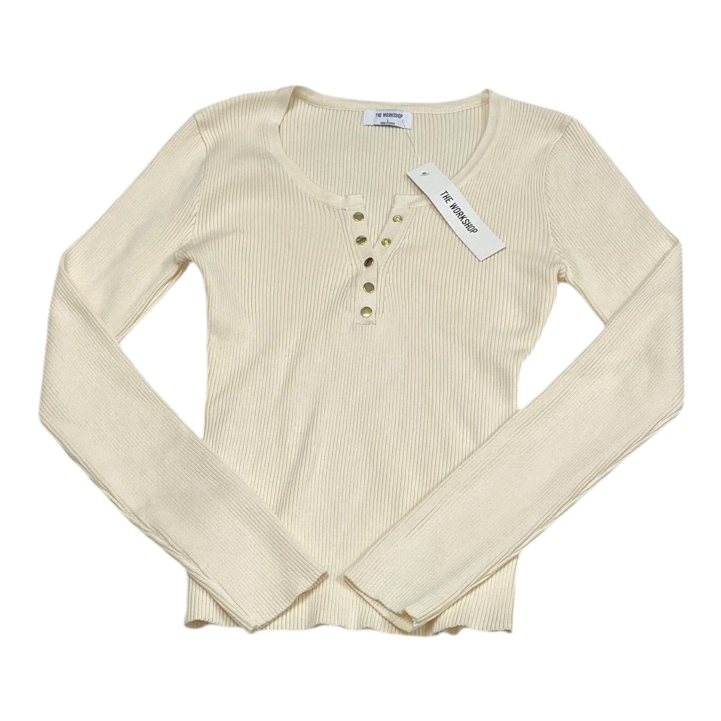 Top Long Sleeve By The Workshop In Beige, Size: L