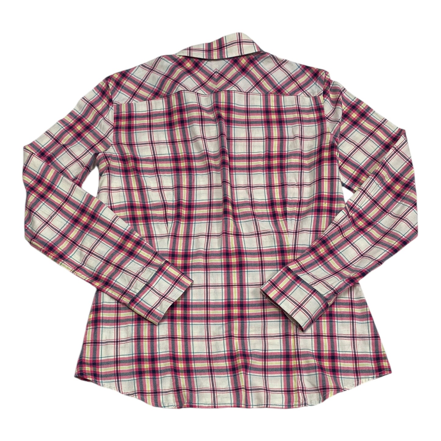 Top Long Sleeve By Banana Republic In Plaid Pattern, Size: S