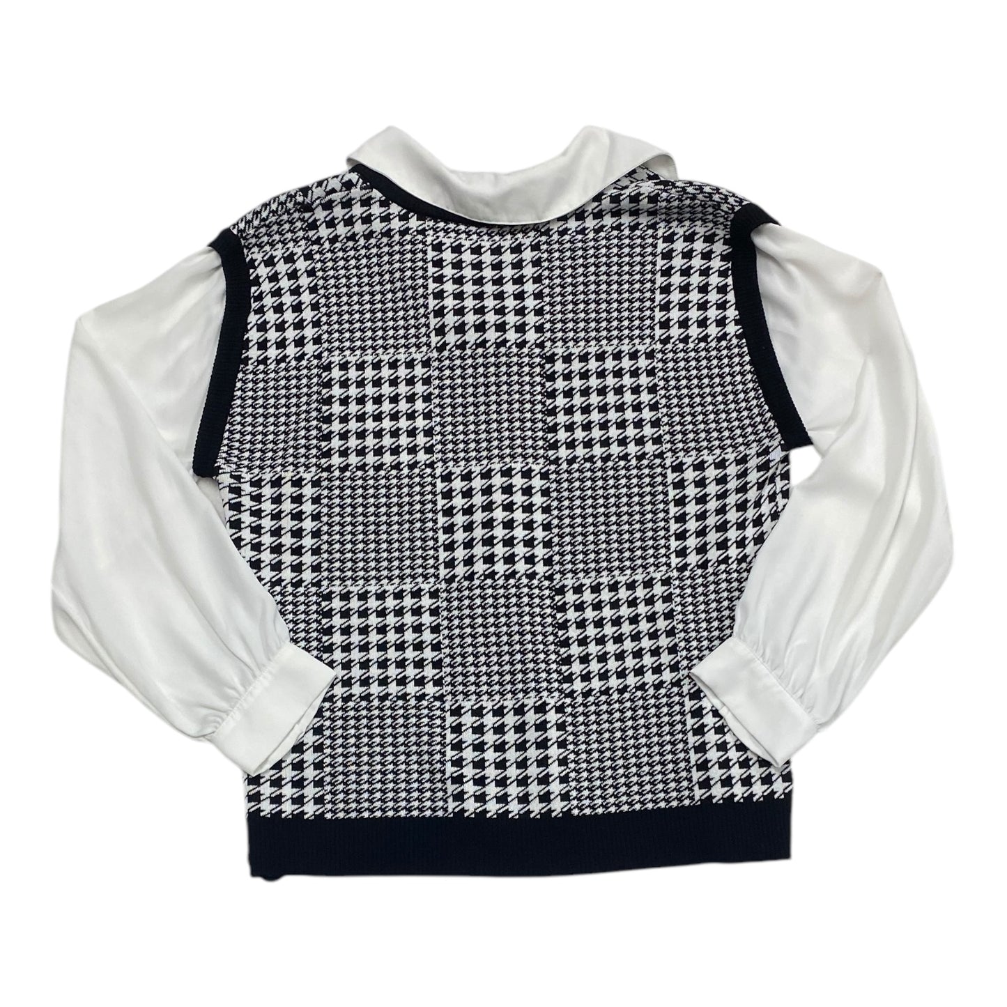 Top Long Sleeve By Adrianna Papell In Black & White, Size: L