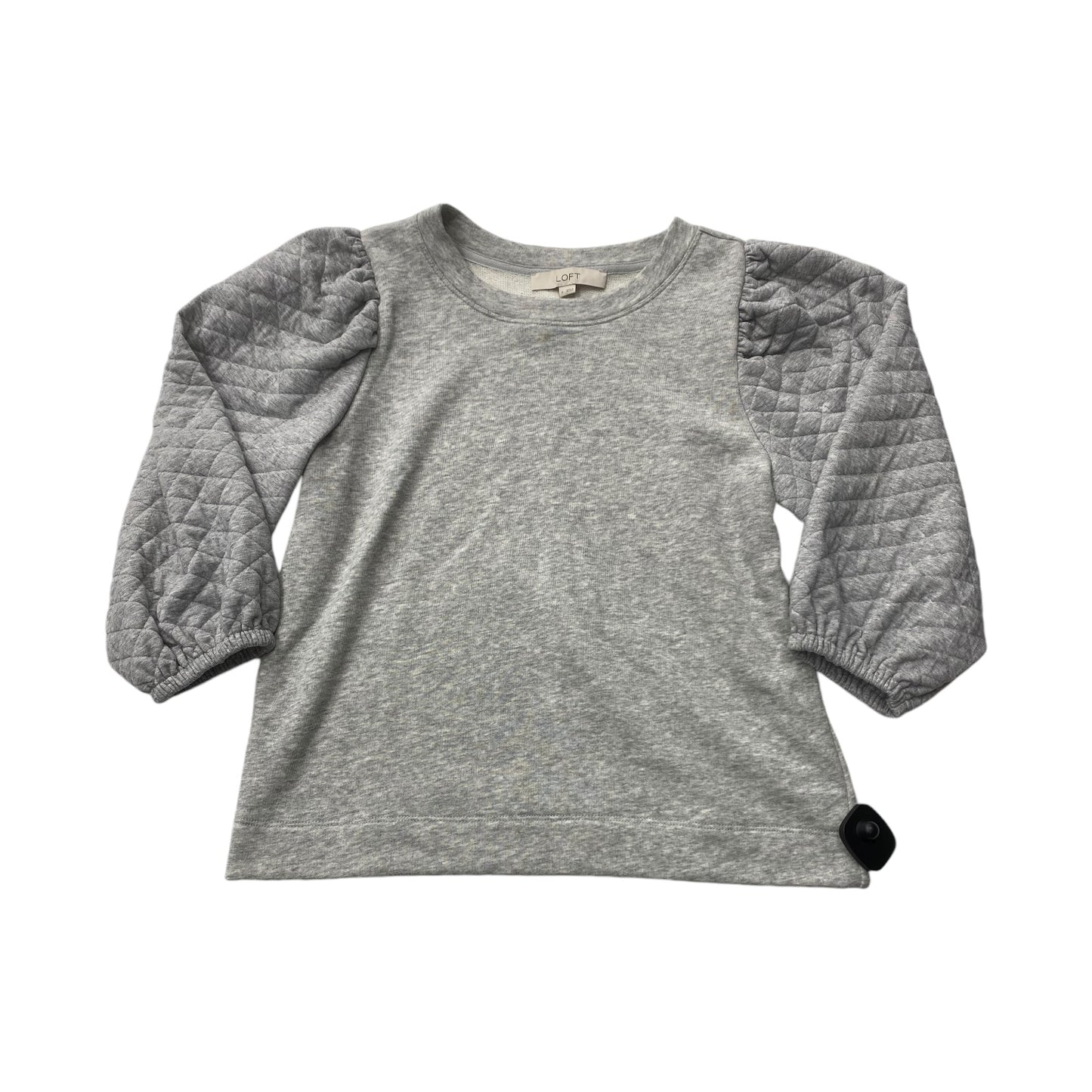 Top Long Sleeve Basic By Loft In Grey, Size: S