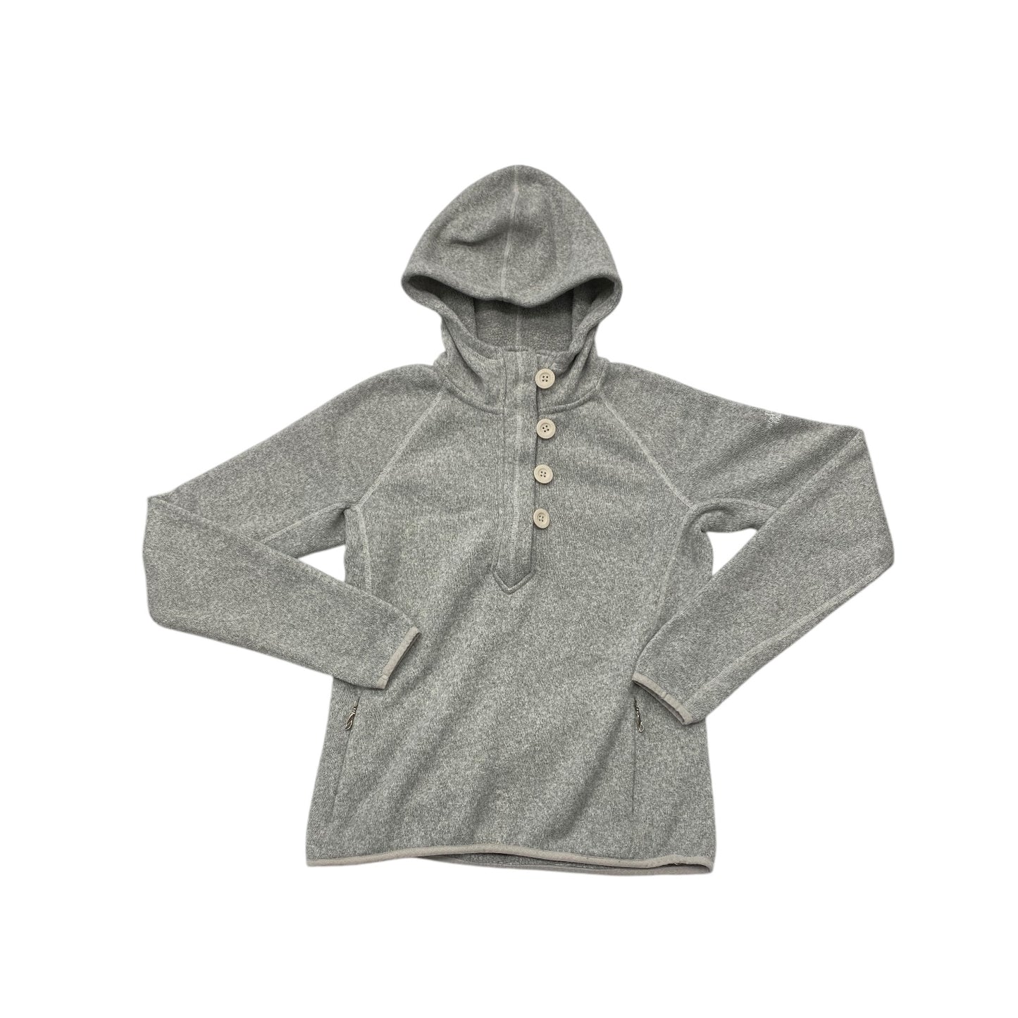 Athletic Top Long Sleeve Hoodie By The North Face In Grey, Size: M