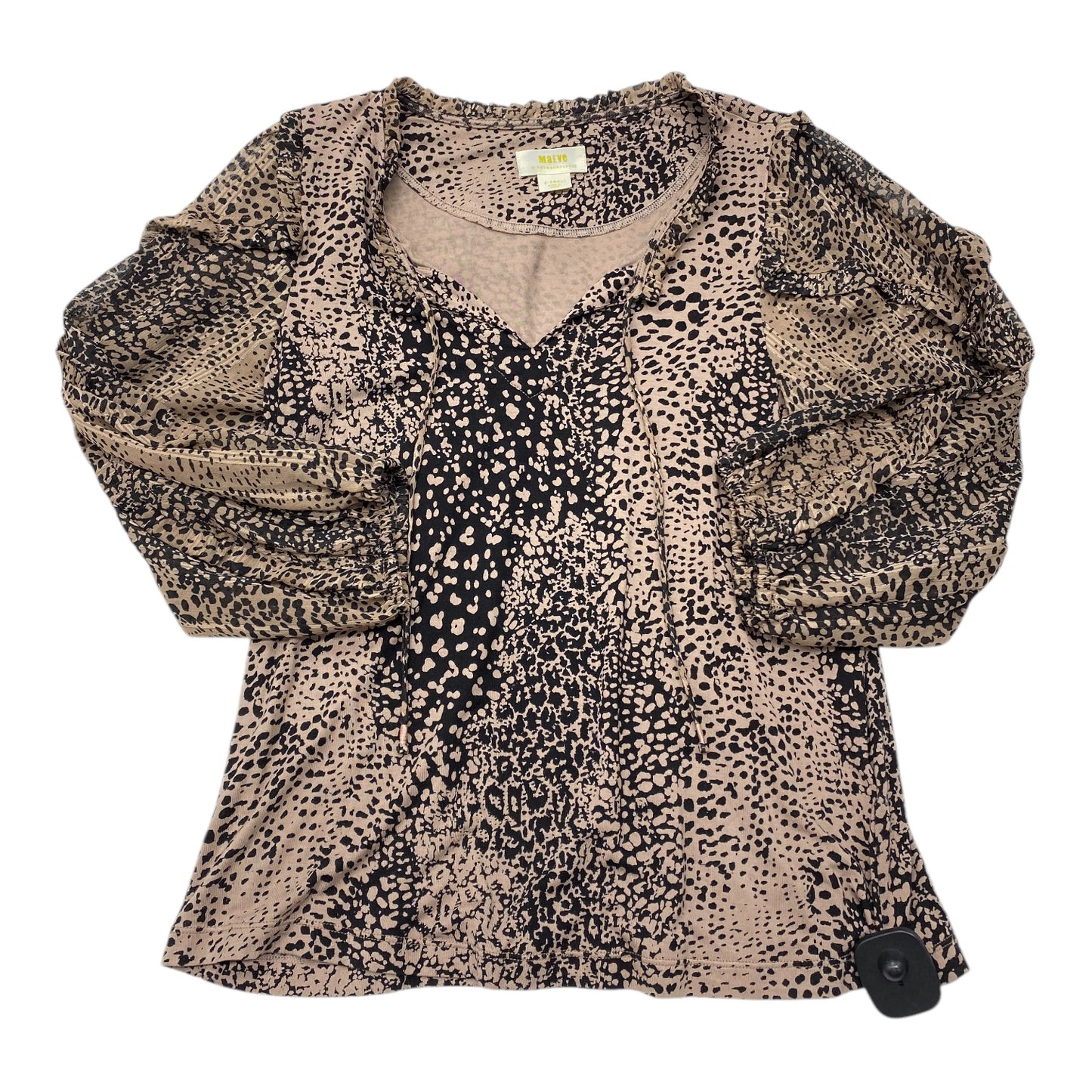 Top Long Sleeve By Maeve In Black & Brown, Size: Xs