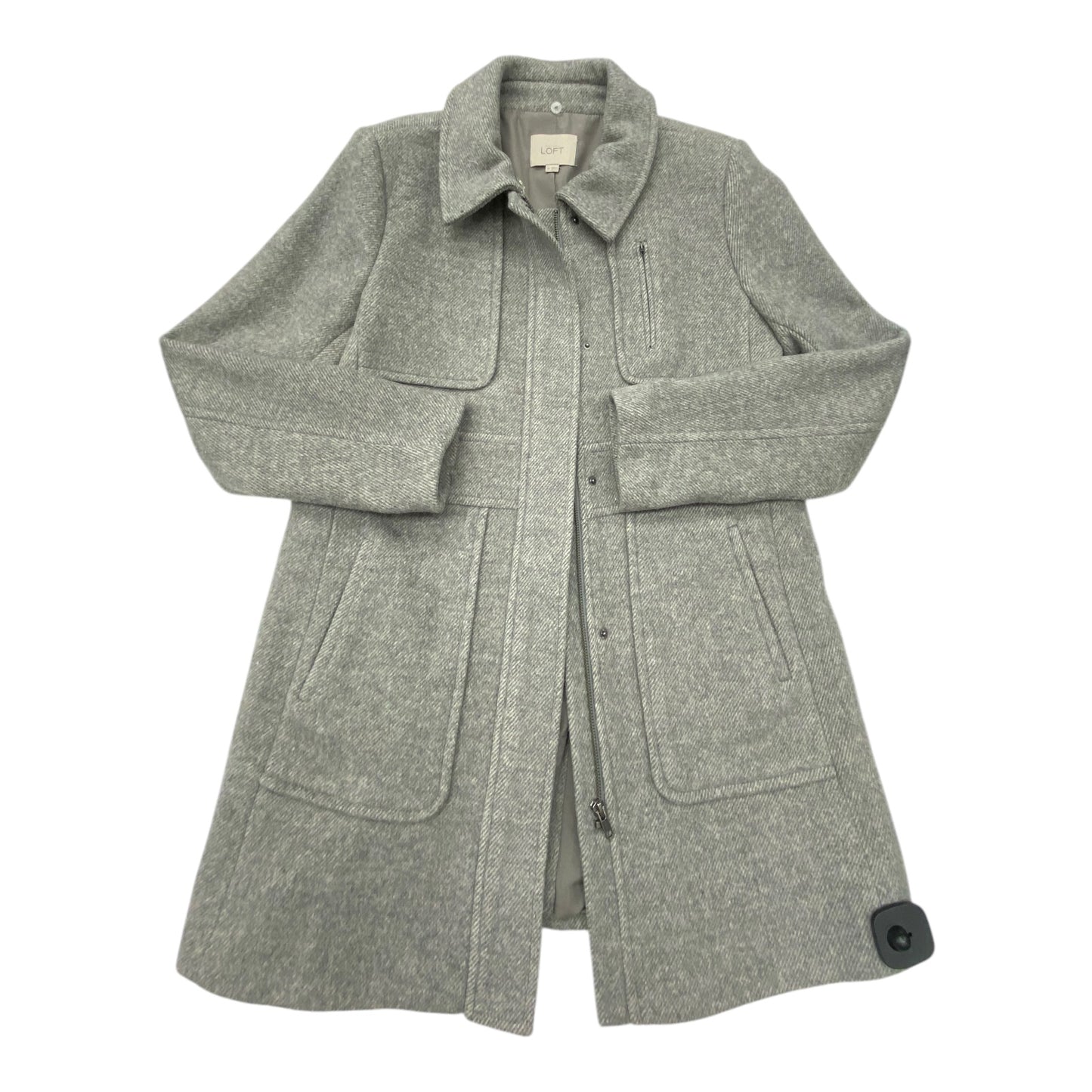 Coat Wool By Loft In Grey, Size: M