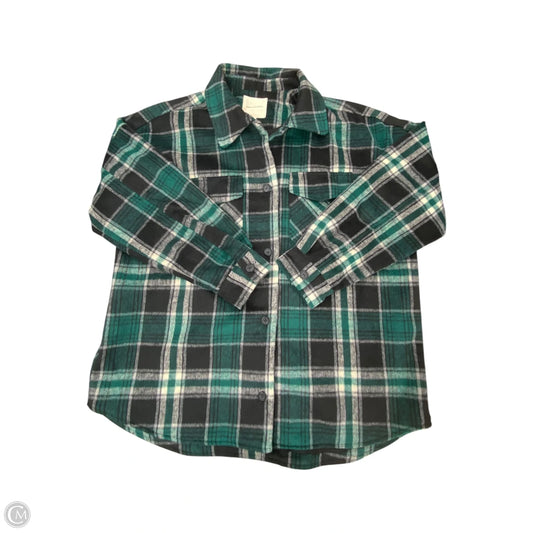 Jacket Shirt By Thread And Supply In Plaid Pattern, Size: L
