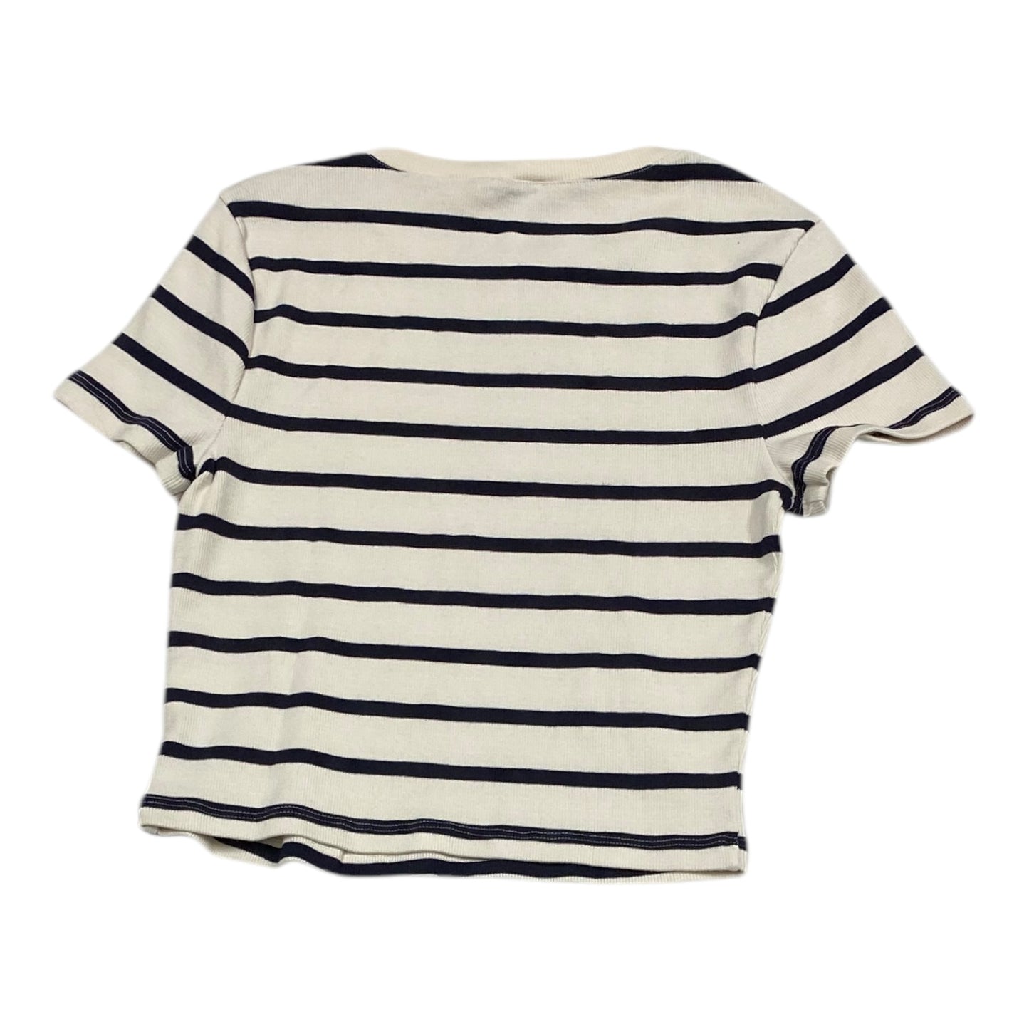 Top Short Sleeve By Express In Striped Pattern, Size: M