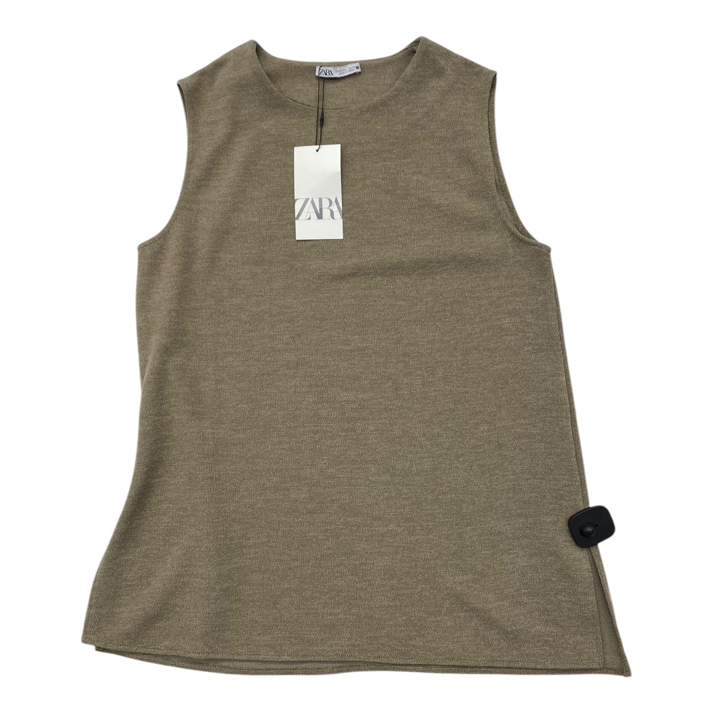 Top Sleeveless By Zara In Brown, Size: L