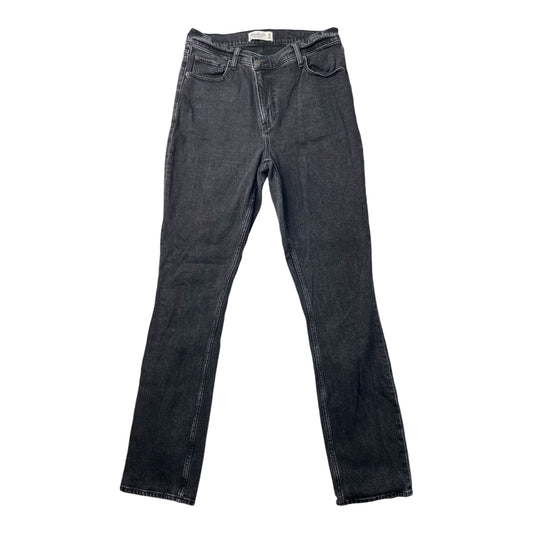 Jeans Straight By Abercrombie And Fitch In Black Denim, Size: 10