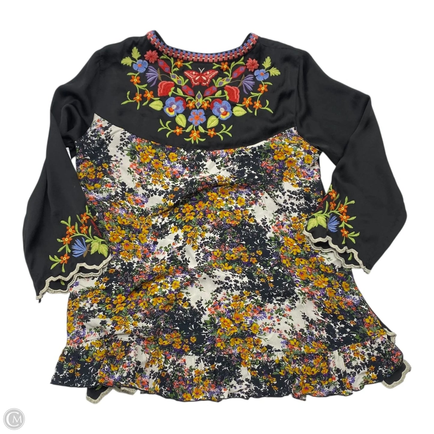 Top Long Sleeve By John Mark In Multi-colored, Size: S