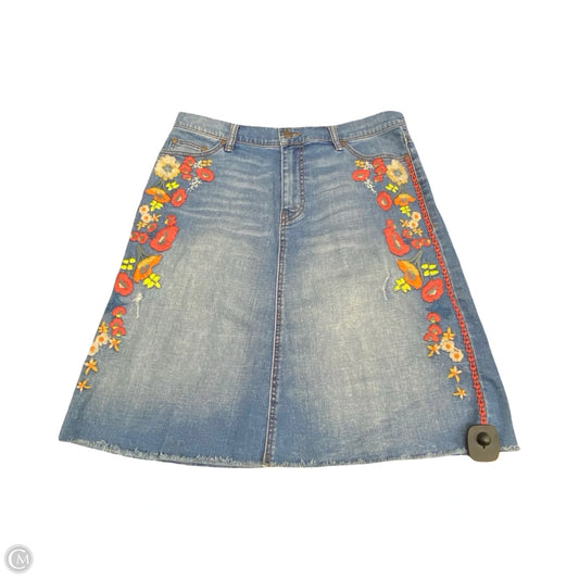 Skirt Designer By Johnny Was In Blue Denim, Size: 10