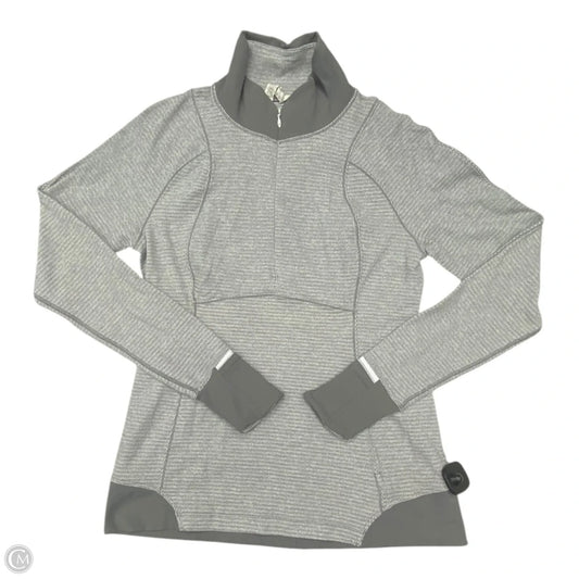 Athletic Top Long Sleeve Collar By Lululemon In Grey, Size: 12