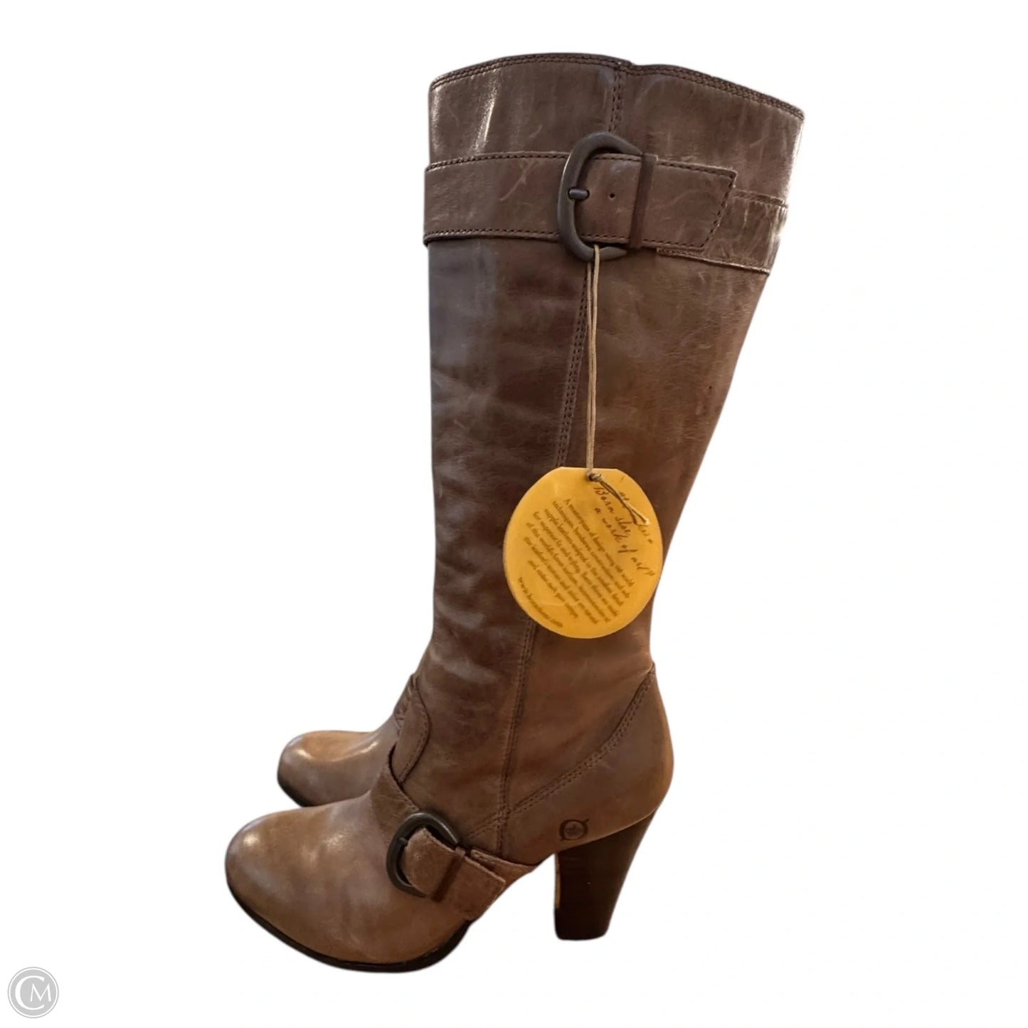 Boots Mid-calf Heels By Born In Brown, Size: 8