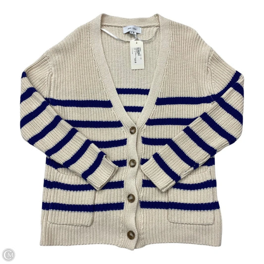 Sweater Cardigan By John + Jenn In Blue & Cream, Size: S