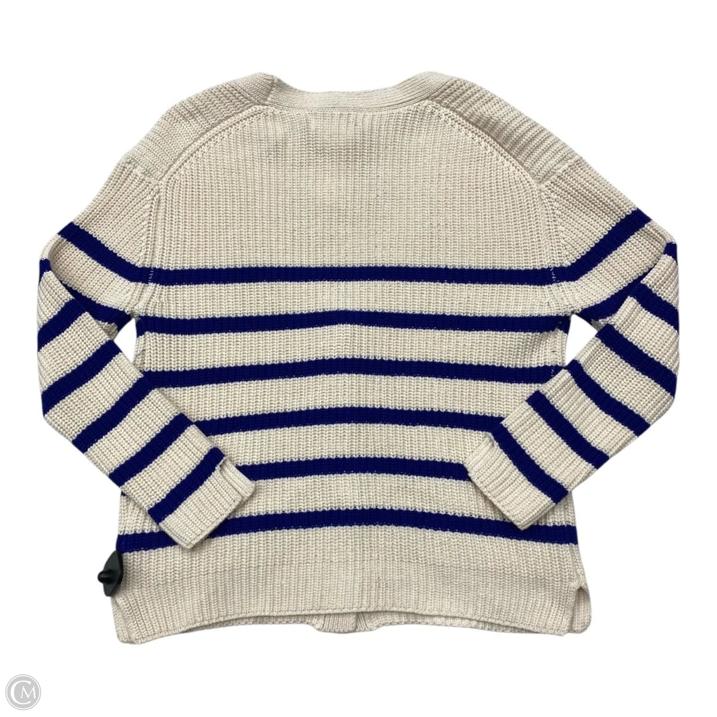 Sweater Cardigan By John + Jenn In Blue & Cream, Size: S