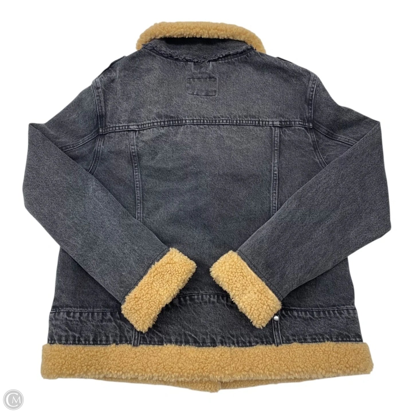 Jacket Faux Fur & Sherpa By We The Free In Grey Denim, Size: L