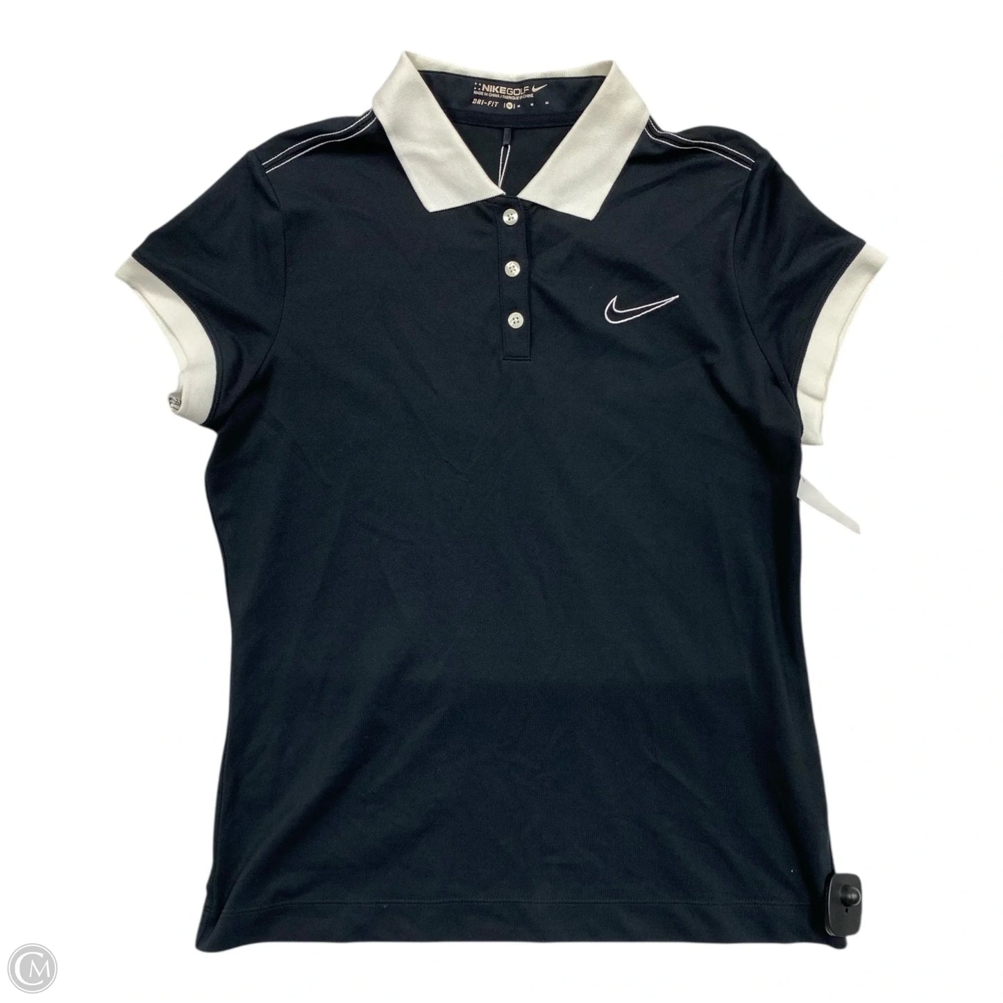 Athletic Top Short Sleeve By Nike In Black, Size: M