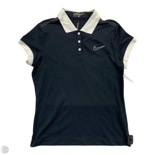 Athletic Top Short Sleeve By Nike In Black, Size: M