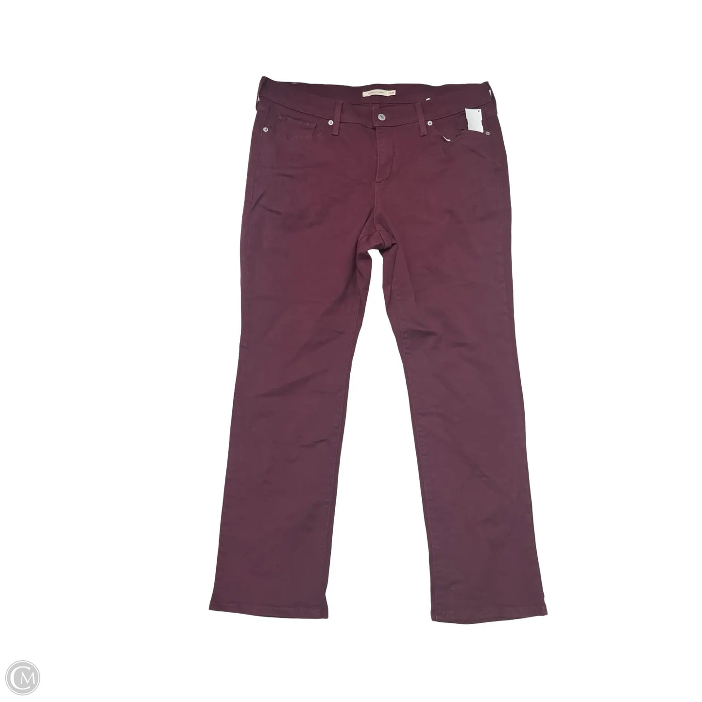 Jeans Straight By Levis In Maroon, Size: 16