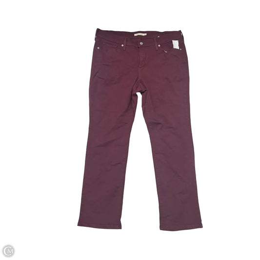 Jeans Straight By Levis In Maroon, Size: 16