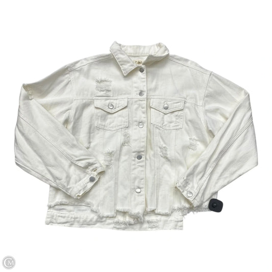 Jacket Denim By Pol In White Denim, Size: M