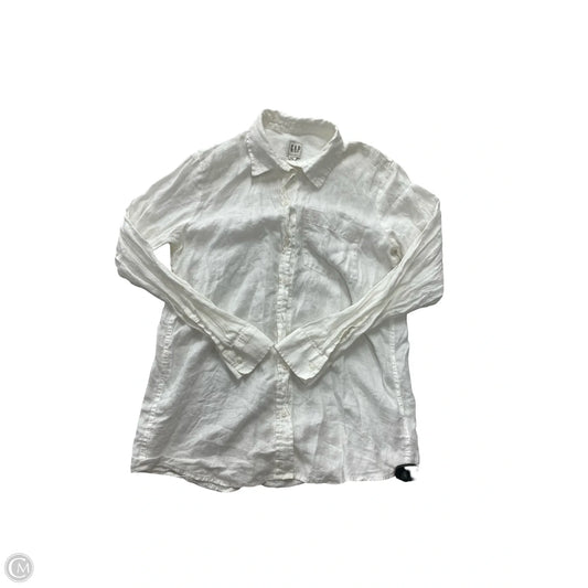 Top Long Sleeve By Gap In White, Size: M