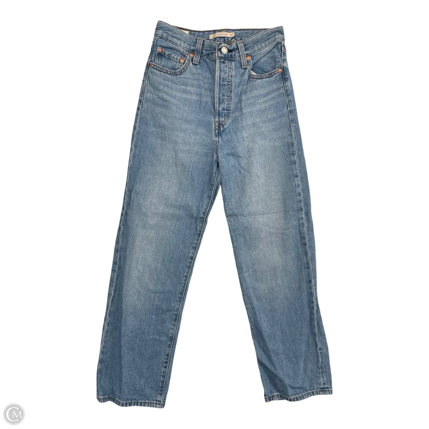 Jeans Straight By Levis In Blue Denim, Size: 0